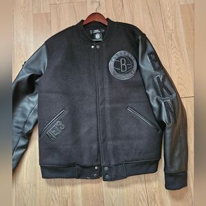 NBA Black Bomber Jacket with Varsity Style